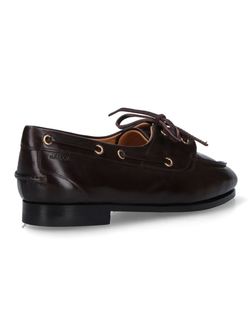 Bally Round Toe Slip-on Moccasins With Tonal Logo Detail In Black
