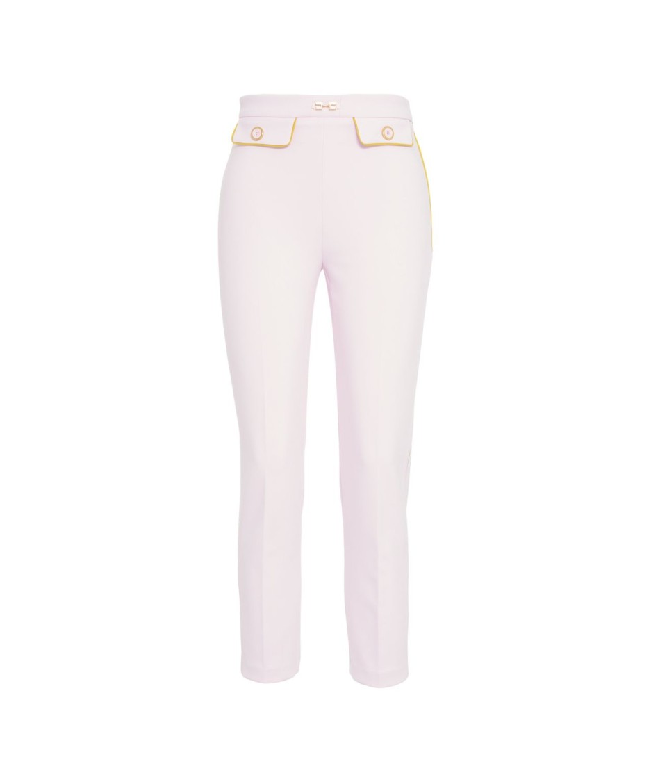 Elisabetta Franchi Gerade Hose Mit Logo-applikation In Pink
