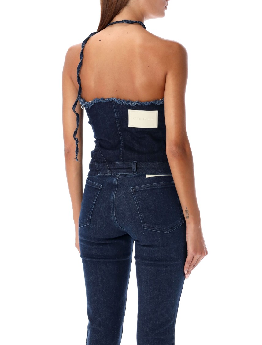 Ottolinger Denim Tube Top In Blue