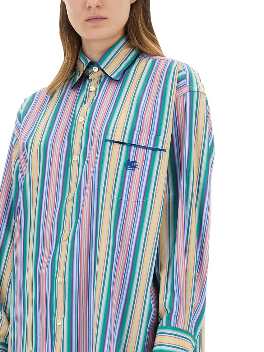 Etro Multi-coloured Striped Cotton Shirt Women In Multicolor