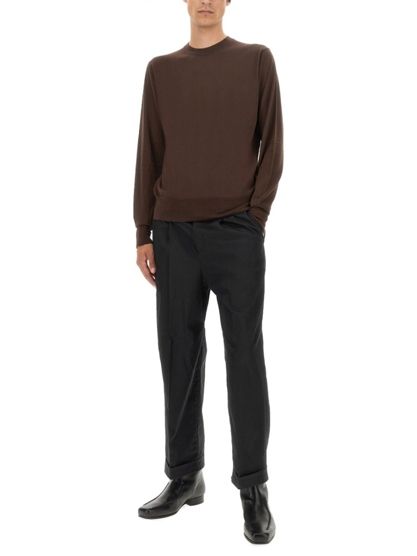 Pt Torino Man Sweater Cocoa Size 42 Virgin Wool