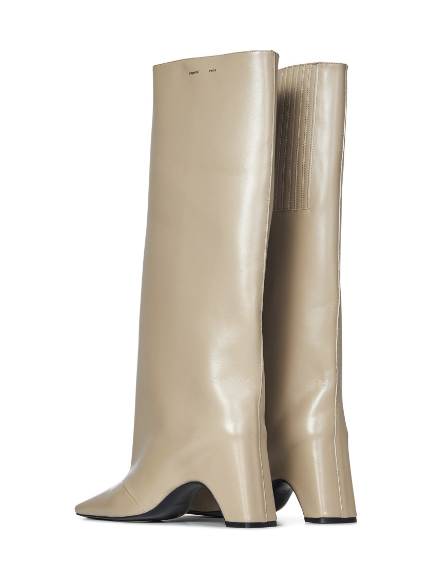 Shop Coperni Beige Leather Ankle Boots In Neutrals