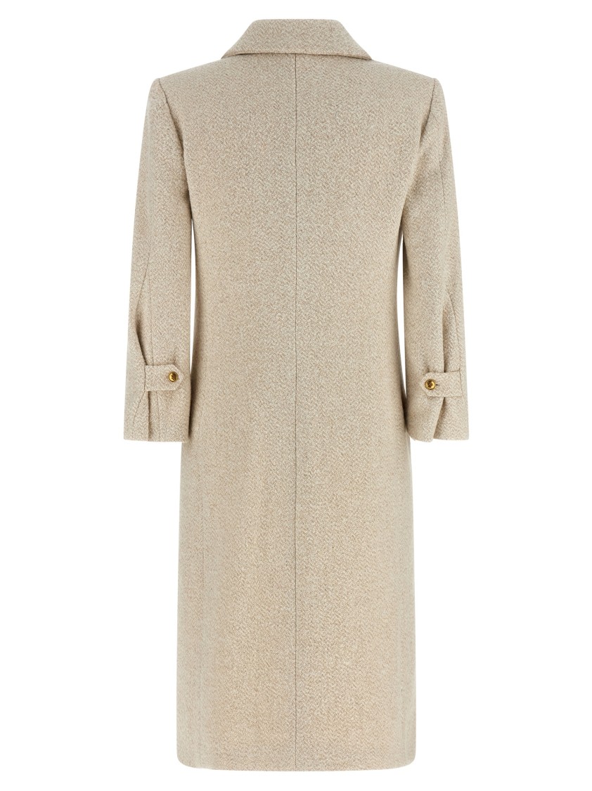 Elisabetta Franchi Double-breasted Coat Coats And Trench Coats White In Neutral