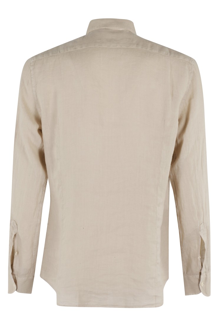 MC2 SAINT BARTH MC2 SAINT BARTH LINEN LONG-SLEEVE SHIRT WITH CLASSIC COLLAR