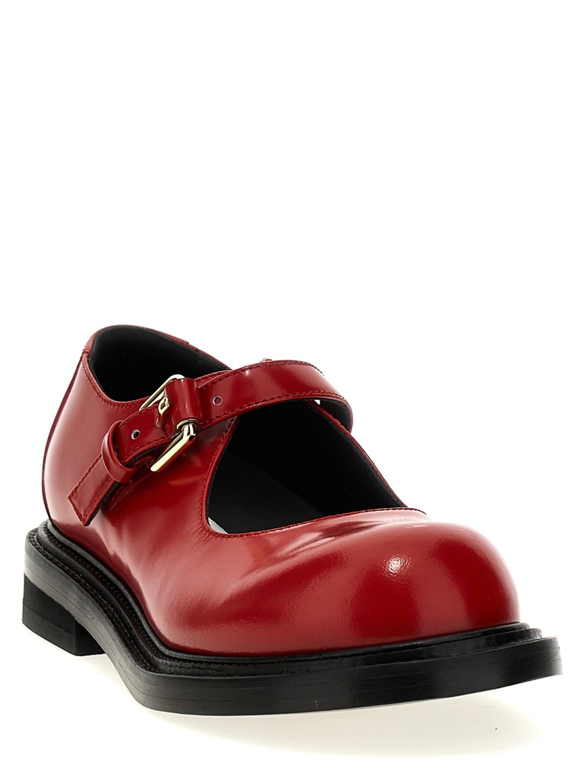 Moschino Glossy Round Toe Ballerina Shoes