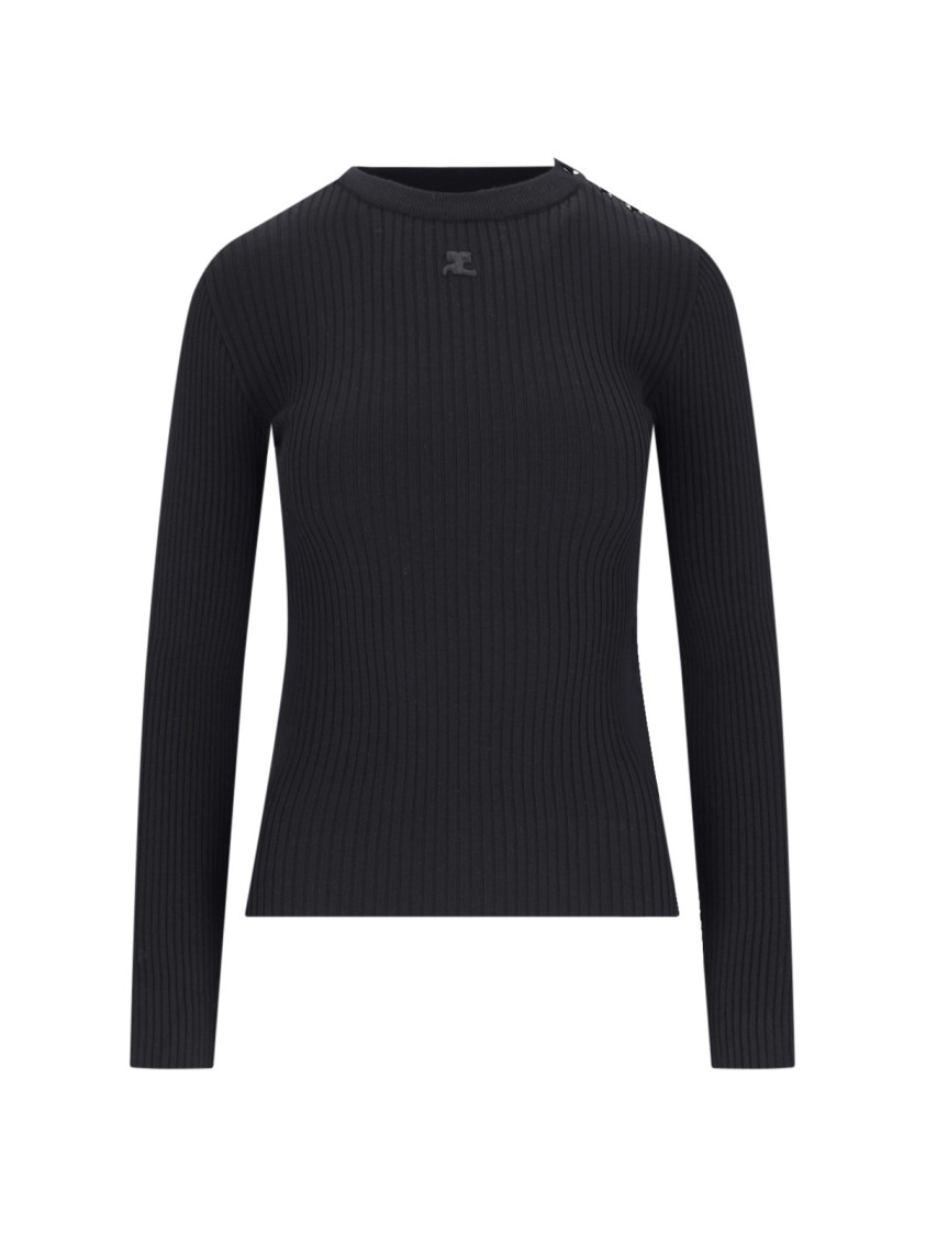 Shop Courrèges Ribbed Sweater – Black