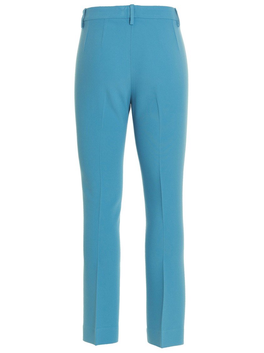 Etro Pleated Viscose Blend Tailored Pants In Blue