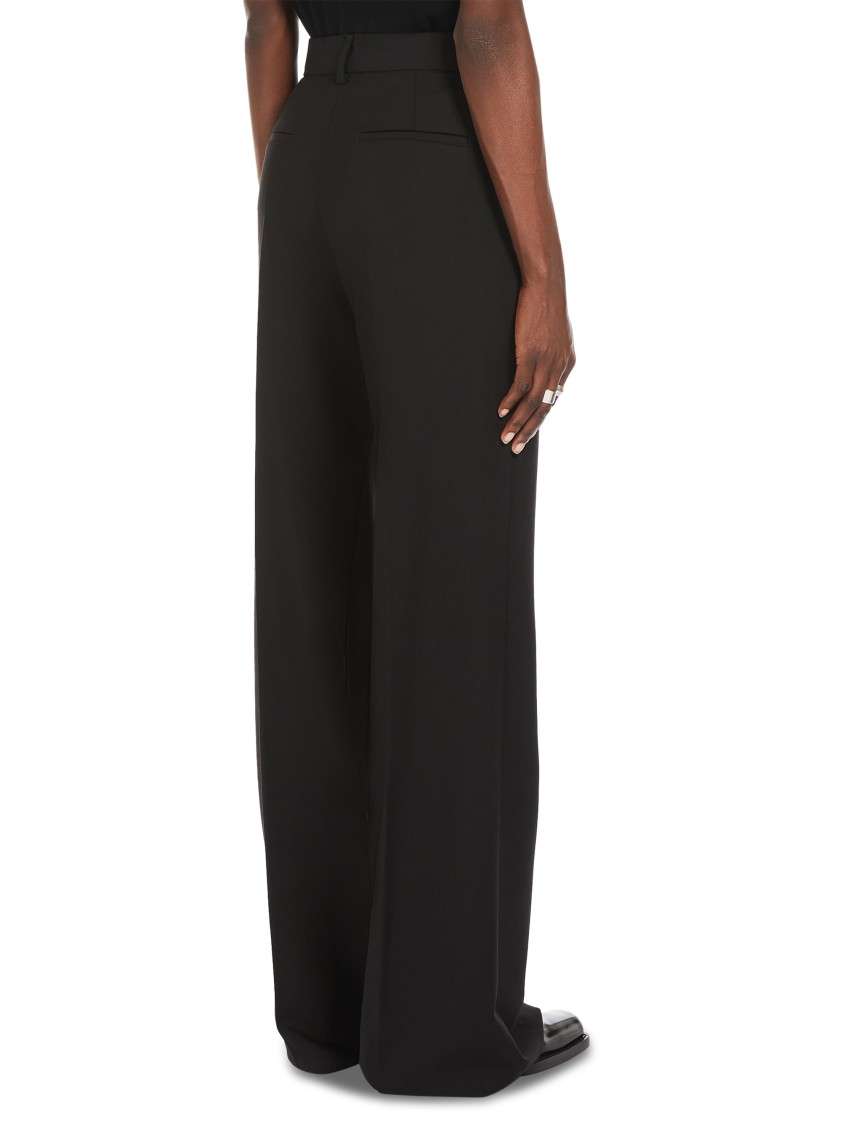 Max Mara Long Wide-leg Trousers With Tailored Fit And Side Pockets In Black