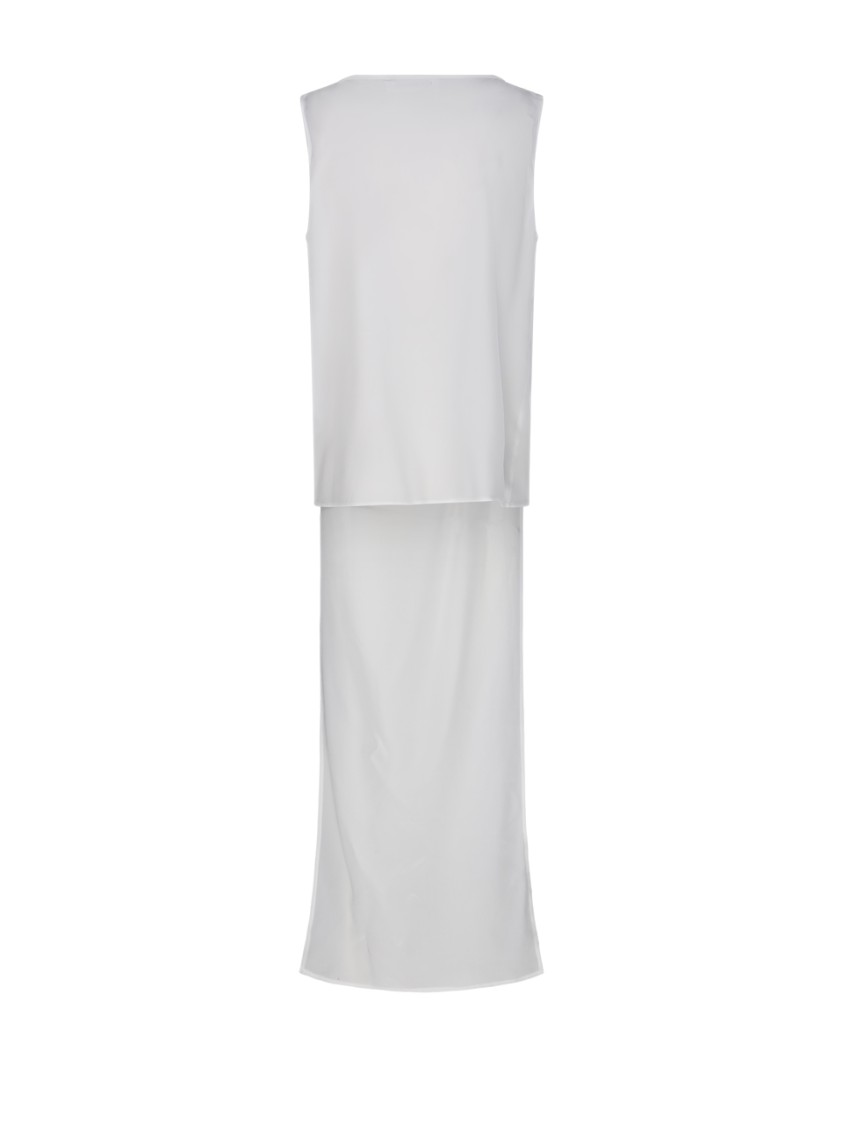 P.a.r.o.s.h Parosh Draped Neckline Silk Blouse In White