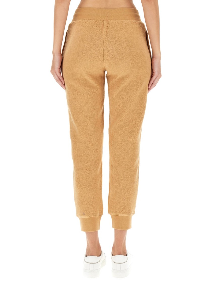 Moschino Soft Cotton Joggers With Teddy Bear Embroidery In Brown