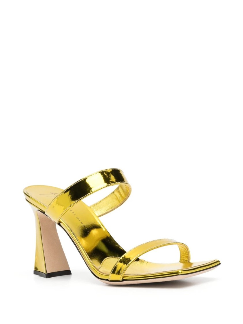 Giuseppe Zanotti 90mm Square-toe Mules In Gold