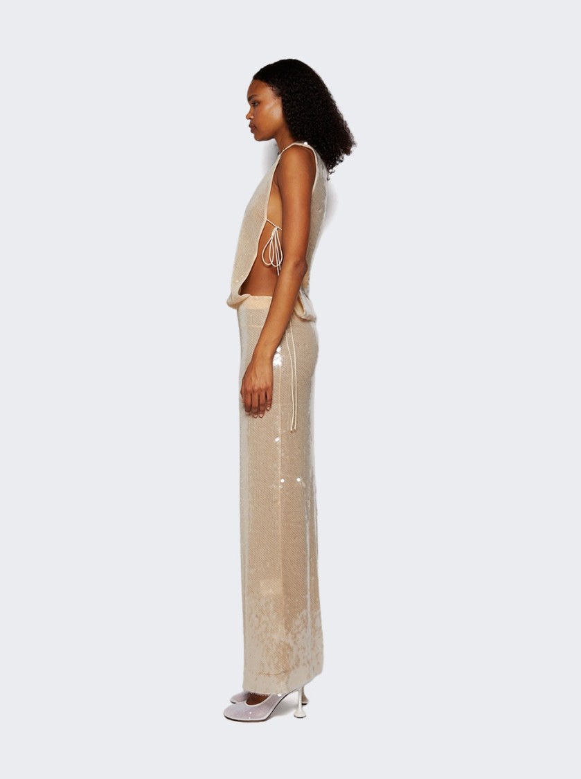 Christopher Esber Lucent Sequin Seperation Gown White In Neutrals