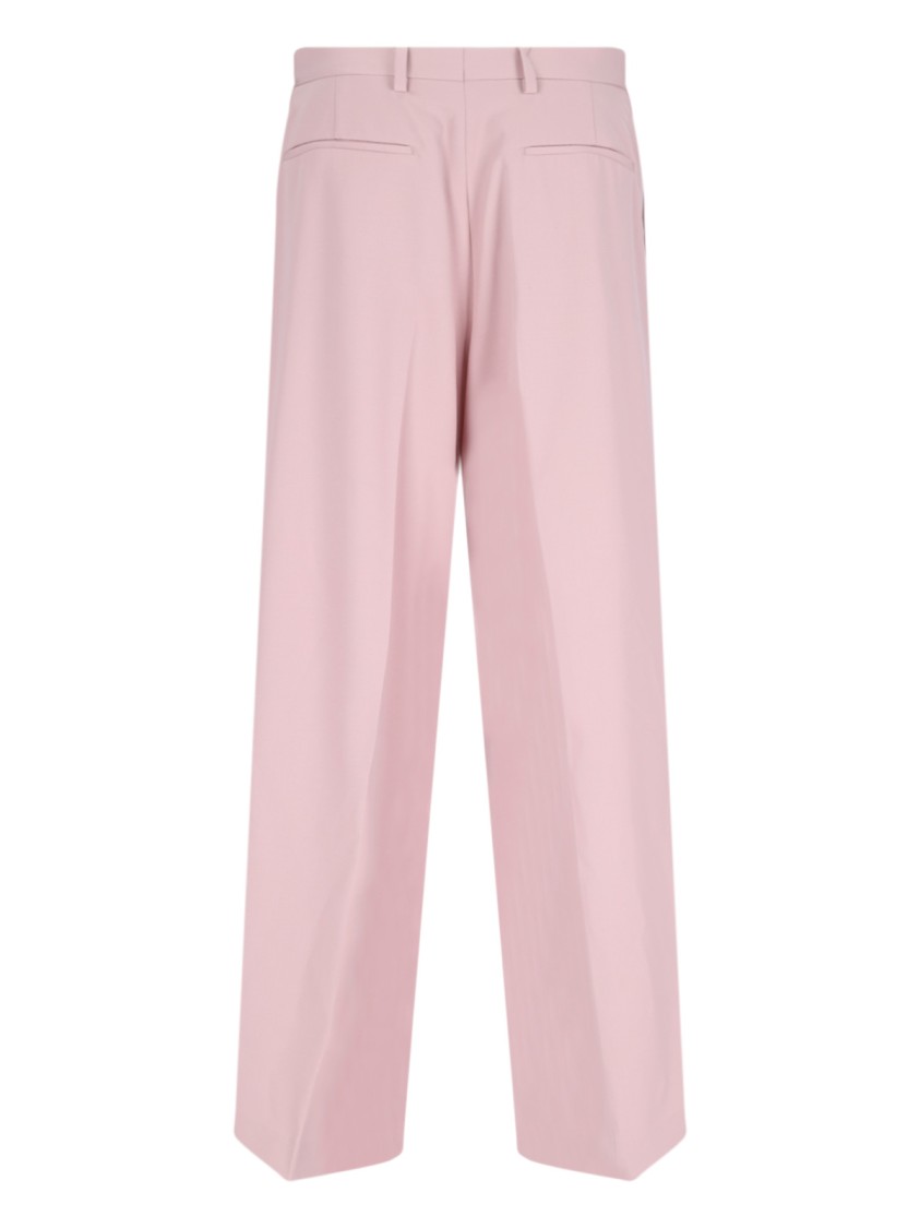 Dries Van Noten Wide-leg Trousers In Pink Wool In Pink