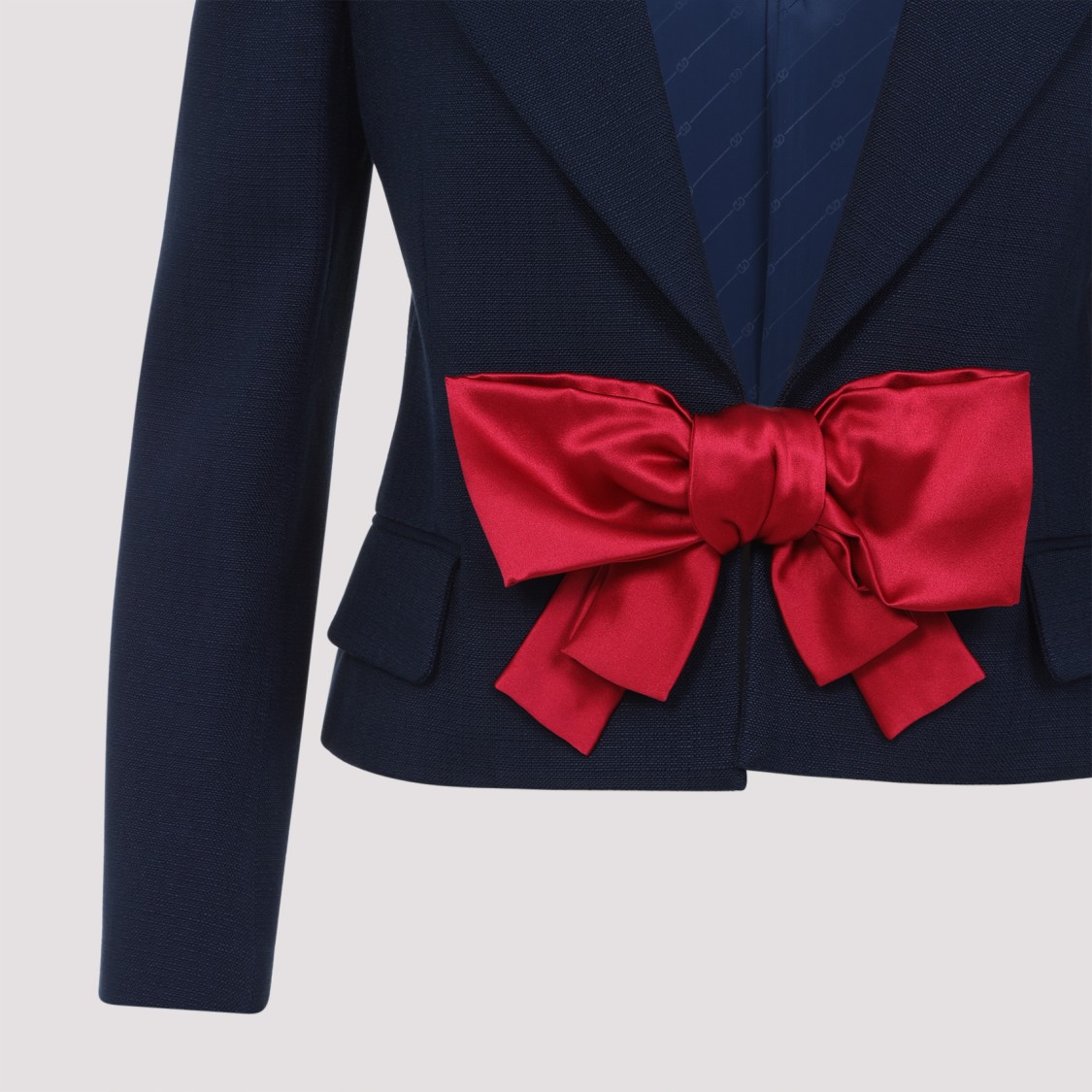 Valentino Tailored Bow-detail Jacket Crafted From Lightweight Viscose