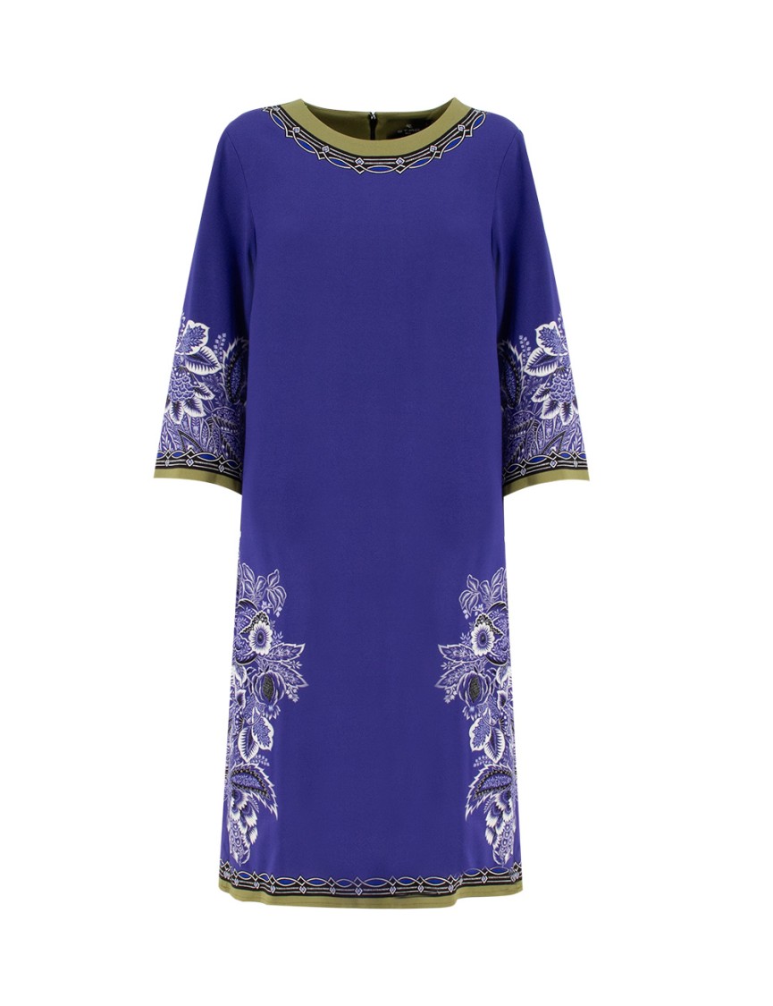 Etro Blue Multicolour Viscose Blend Dress In Blue