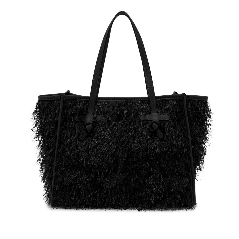 Gianni Chiarini Marcella Fringe Textured Black Handbag