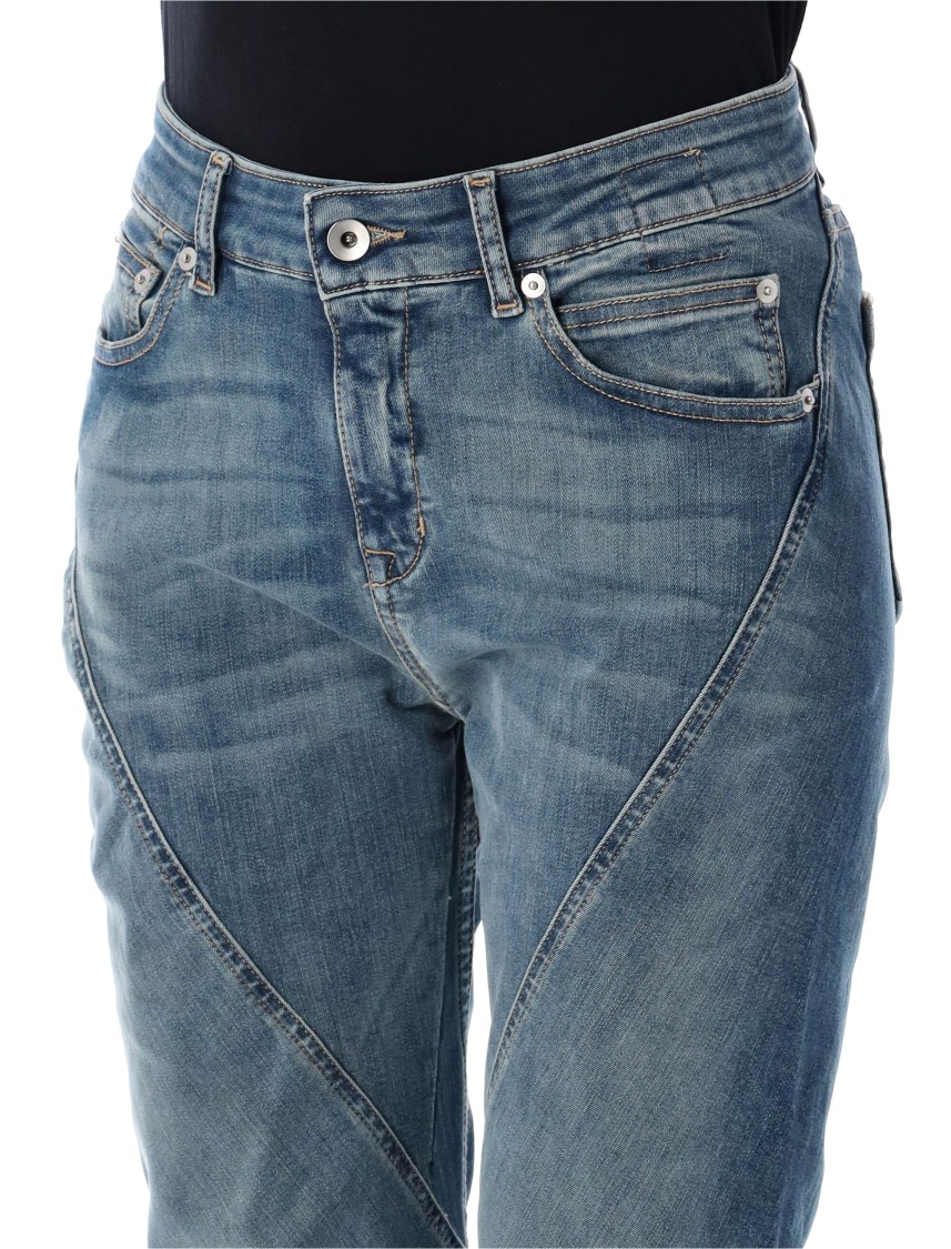 Rick Owens Drkshdw Bias Bootcut Jeans In Blue
