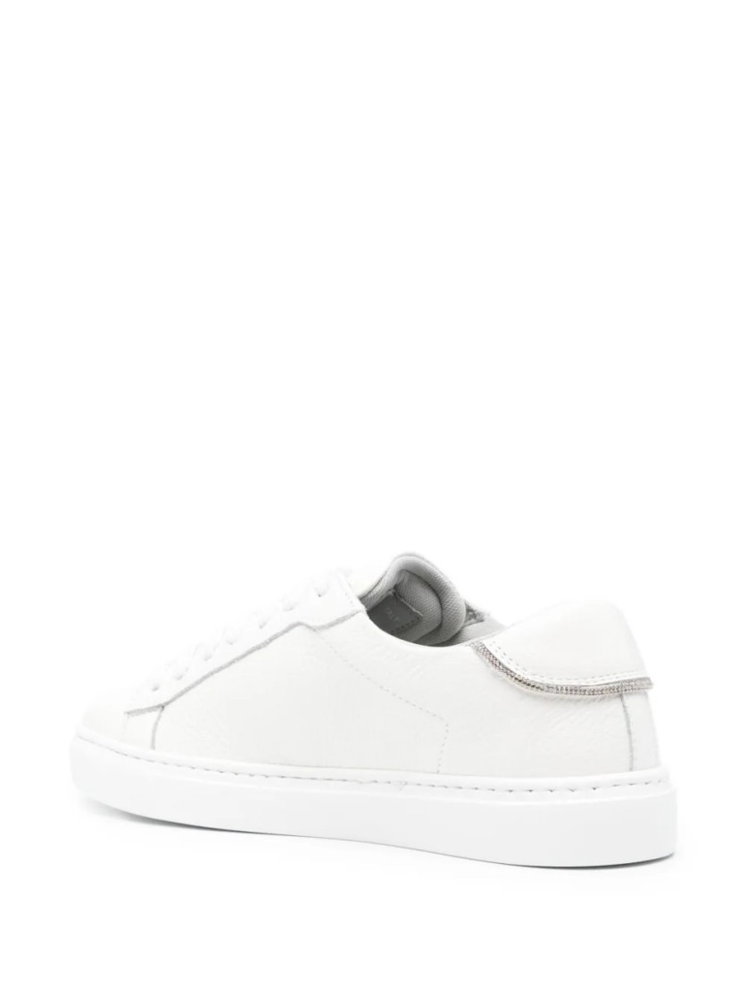 Fabiana Filippi Textured Leather Sneakers With Metallic Accents