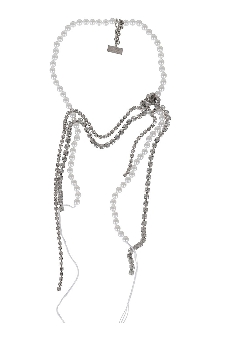 Mm6 Maison Margiela Mm6 By Maison Margiela Dangle Necklace With Faux-pearl Accents