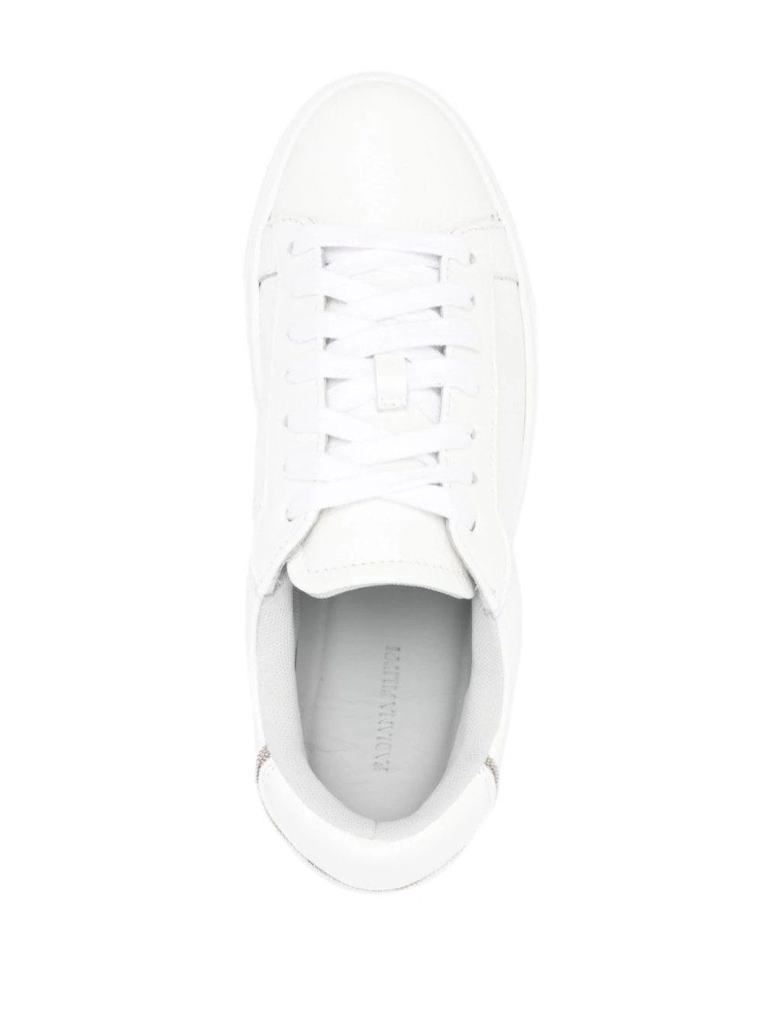 Fabiana Filippi Textured Leather Sneakers With Metallic Accents