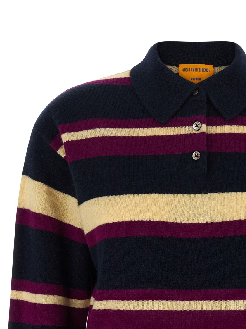 Guest In Residence Collegiate Stripe Polo Multicolor In Multi