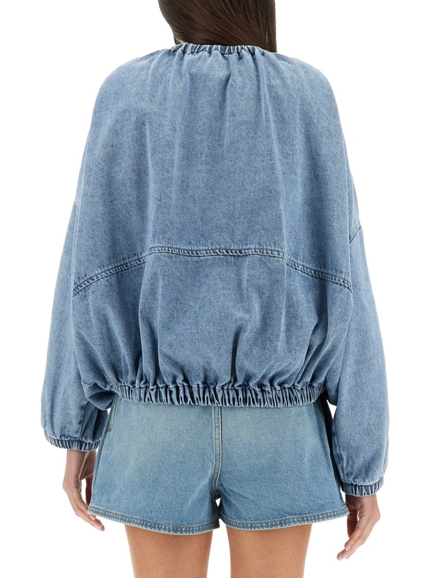 Alysi Denim Bomber Jacket In Blue