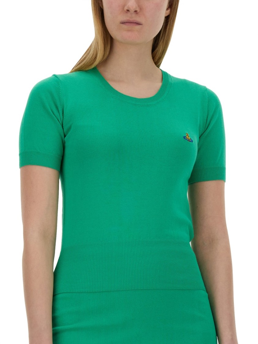 Vivienne Westwood Bea Knitted Top In Green