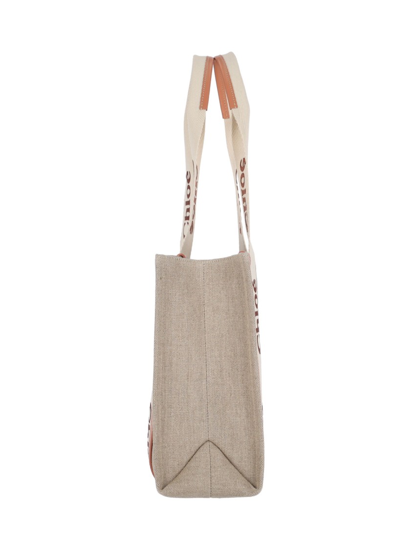 トートバッグ Chloe Beige Structured Tote Bag With Branded Straps Chloé Beige Structured Tote Bag With Branded Straps | THE LIST