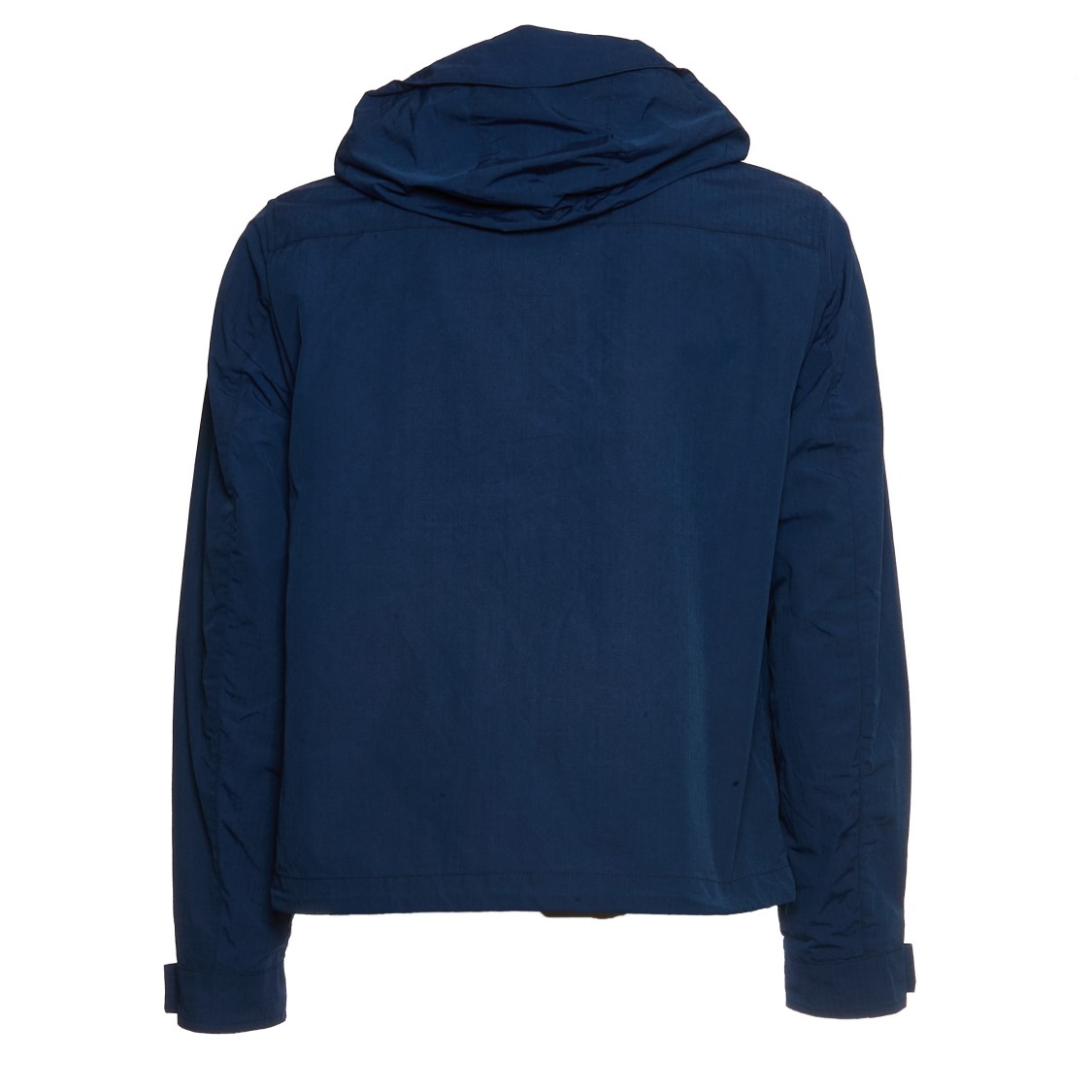Manifattura Ceccarelli Navy Blazer Coat With Concealed Zip Collar In Blue