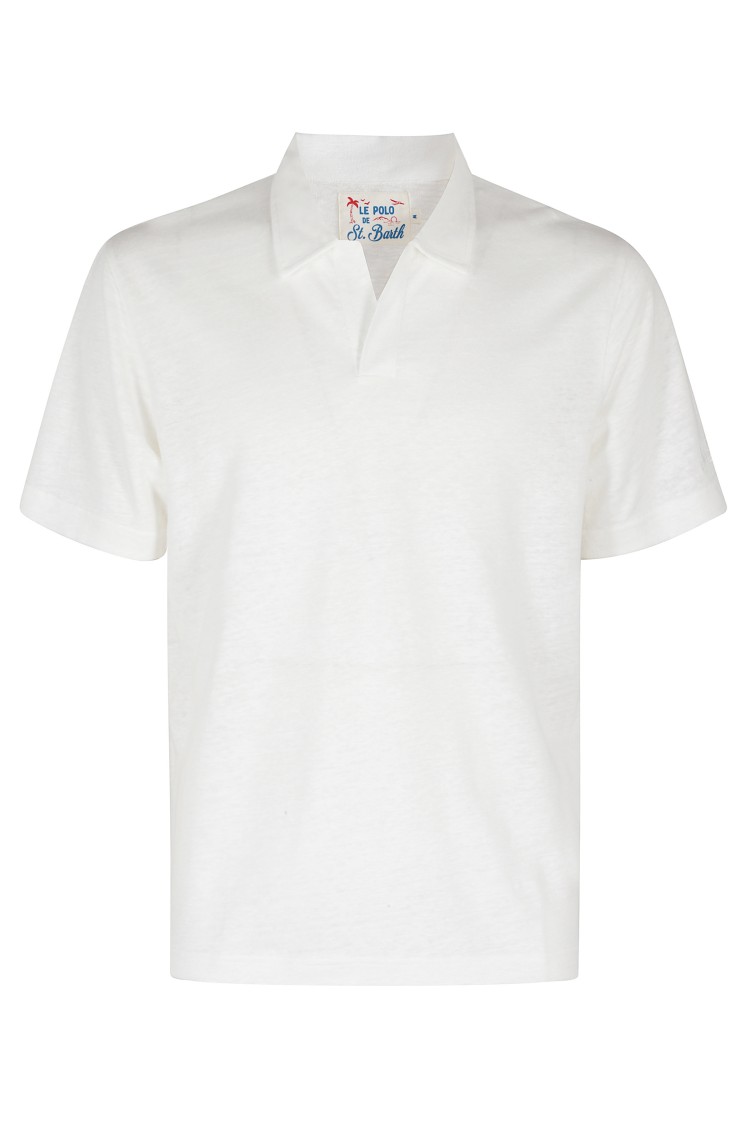 Shop Mc2 Saint Barth Polo Fraser In Lightweight Linen