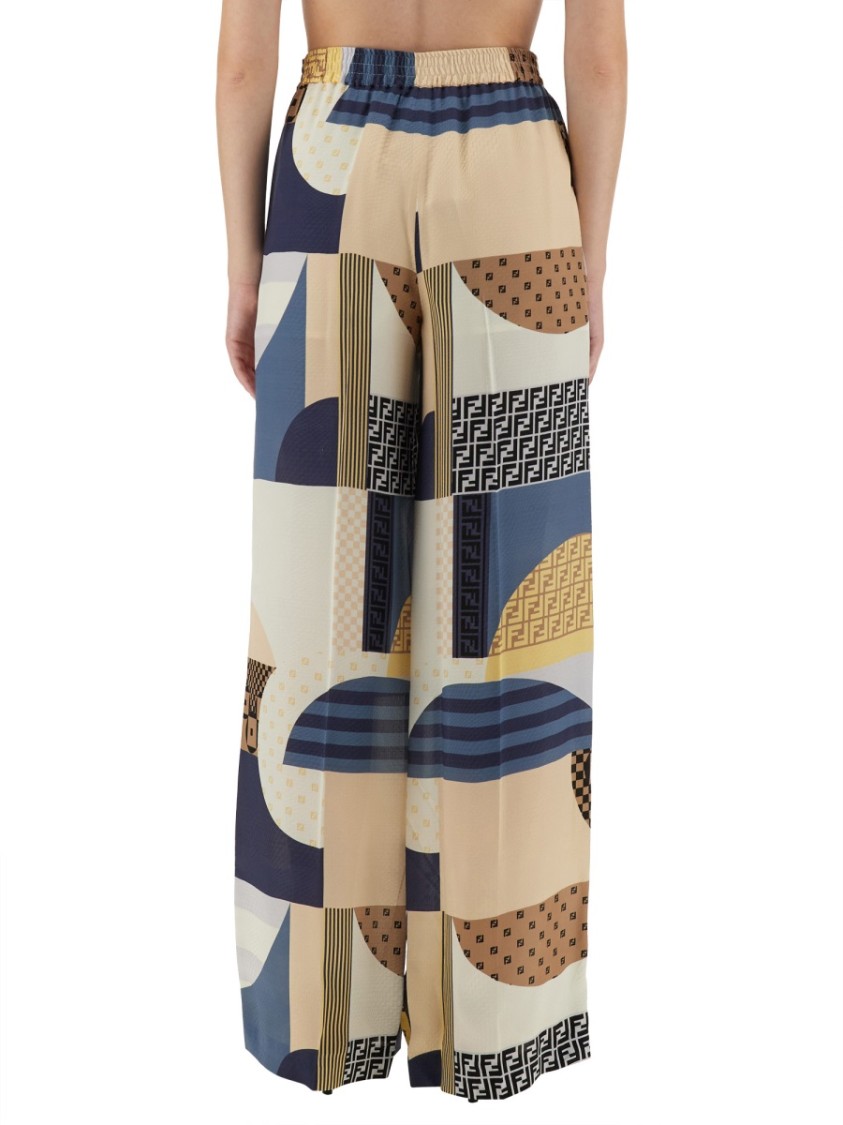 Fendi Pantalone Pigiama In Crêpe Stampata   Donna In Multi