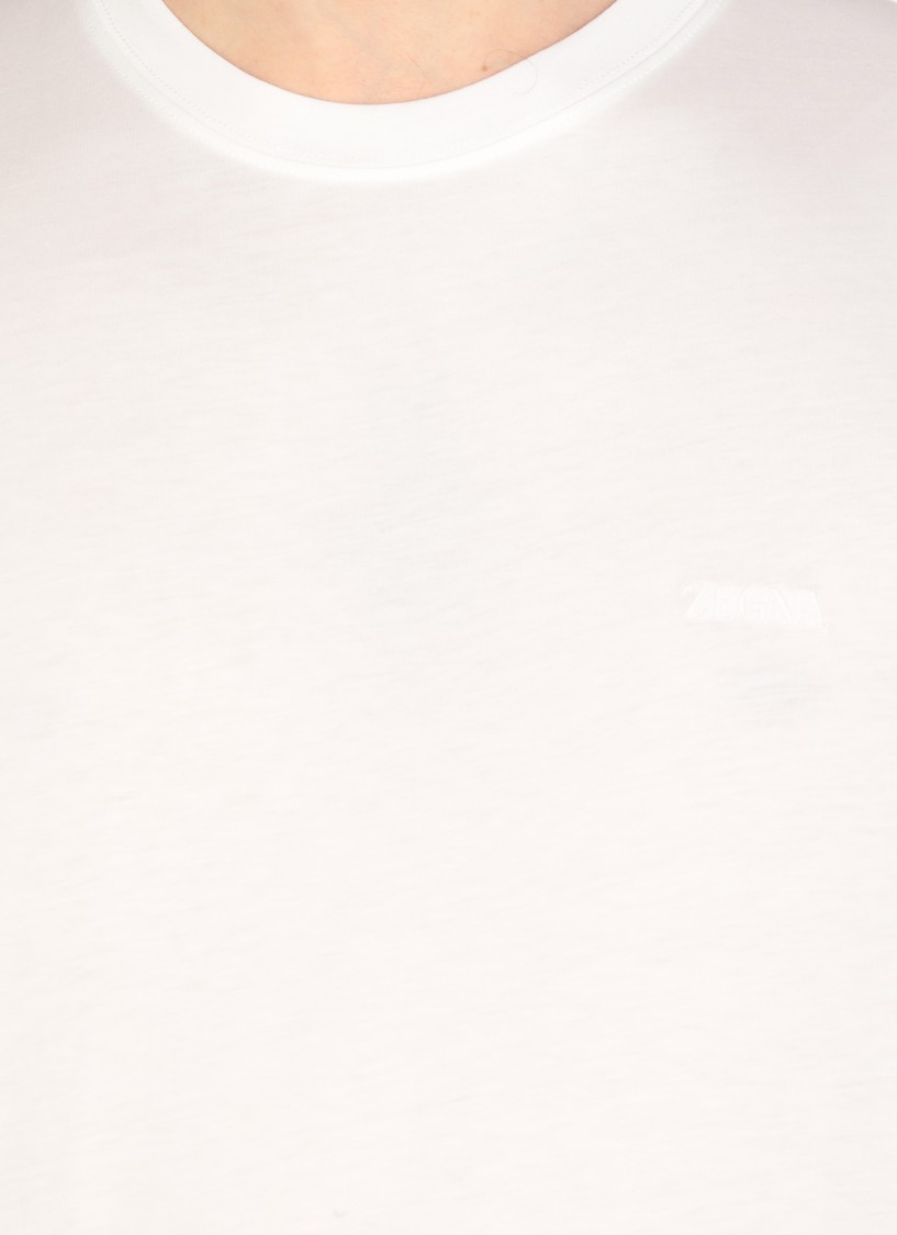 Shop Zegna White Cotton T-shirt