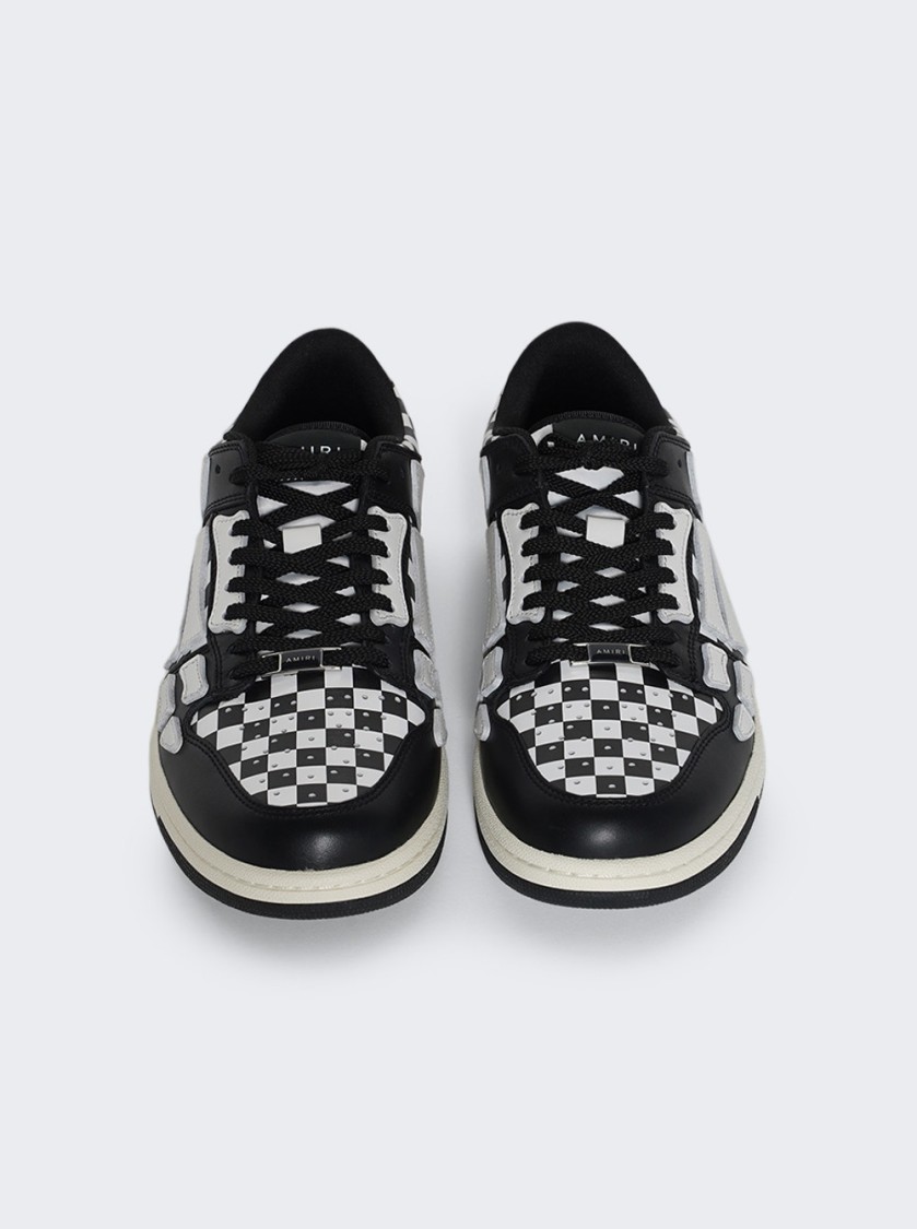 Amiri Checkered Skel Top Low Sneakers In Black
