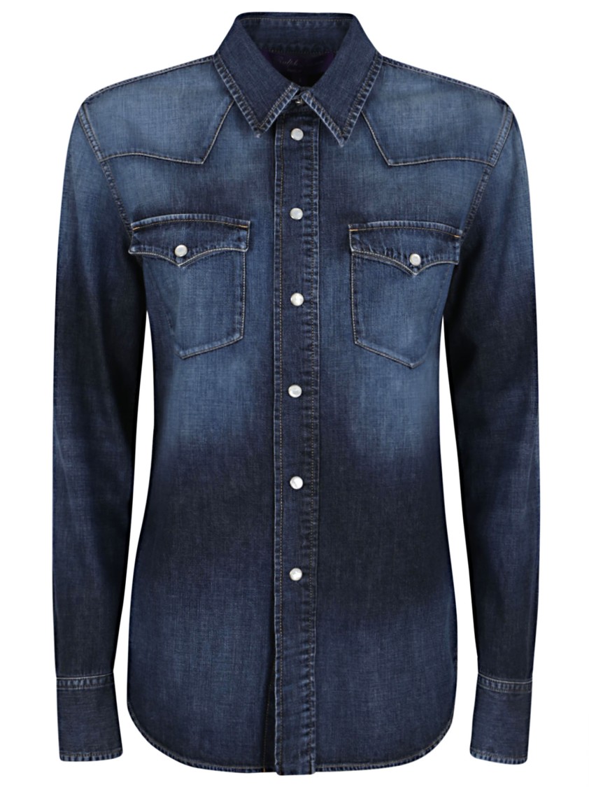Shop Polo Ralph Lauren Payson-long Sleeve-button Front Shirt In Blue