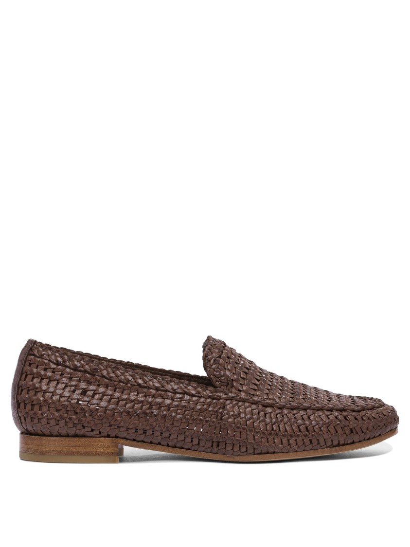 Pons Quintana Woven Design Brown Loafers With Low Heel Comfort In Brown