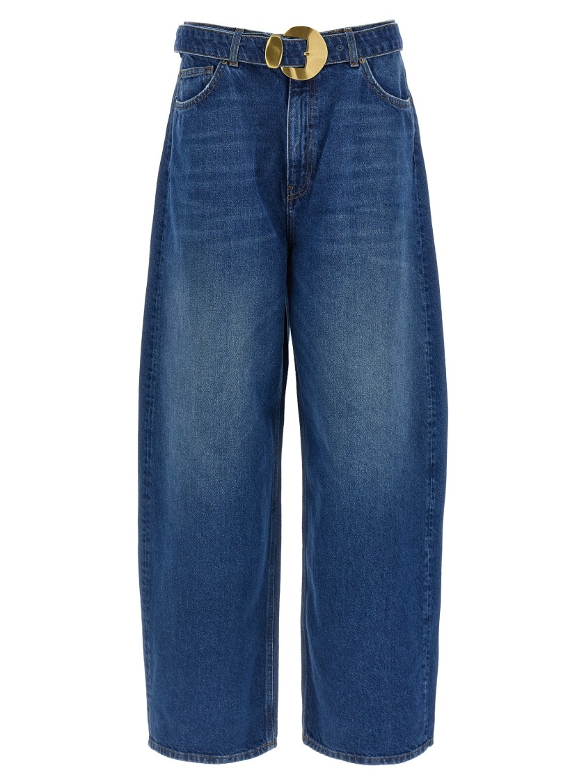 Twinset Twin-set Maxi Buckle Jeans In Blue
