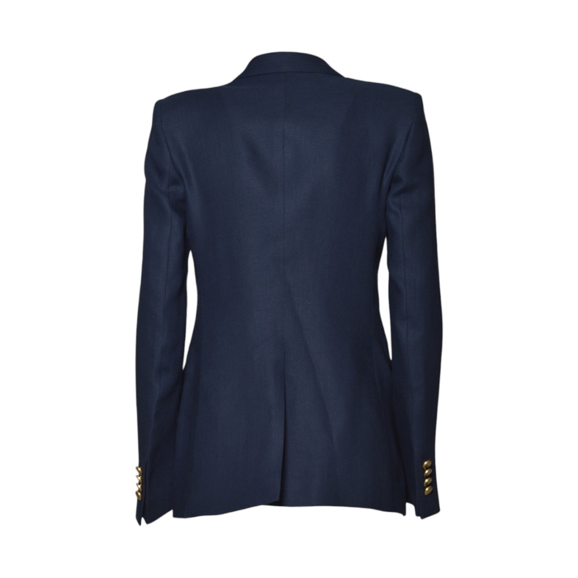 TAGLIATORE TAGLIATORE J-PARIGI DOUBLE BREASTED JACKET IN BLUE LINEN TWILL