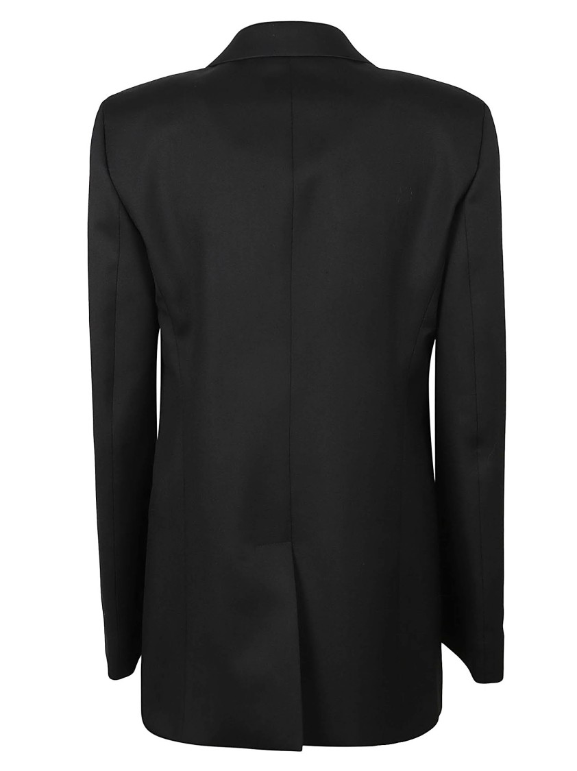 Chloé Chloè Single Breasted Silk Blend Wool Jacket In Black