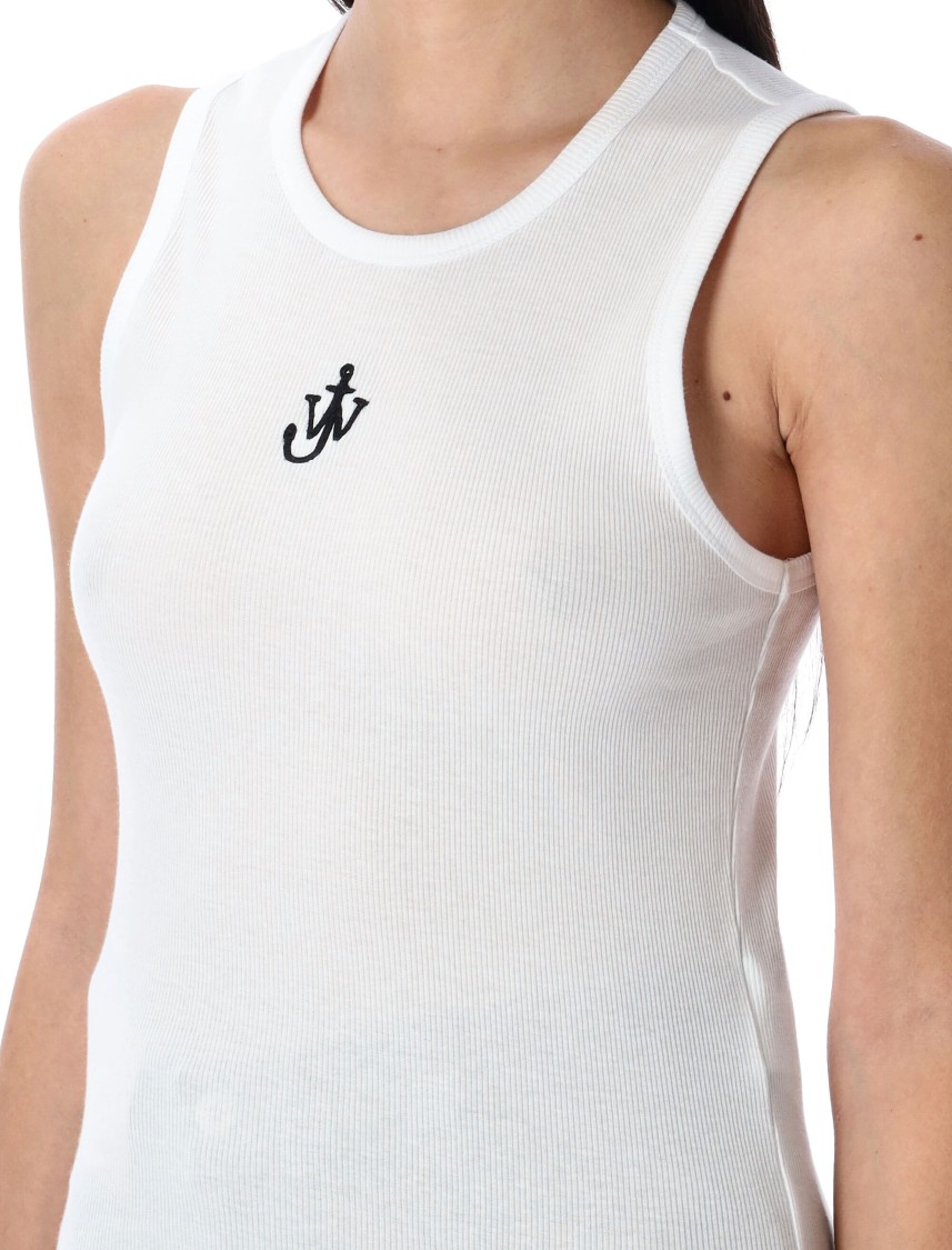 Shop Jw Anderson J. W. Anderson Anchor Logo Embroidery Tank Top In White