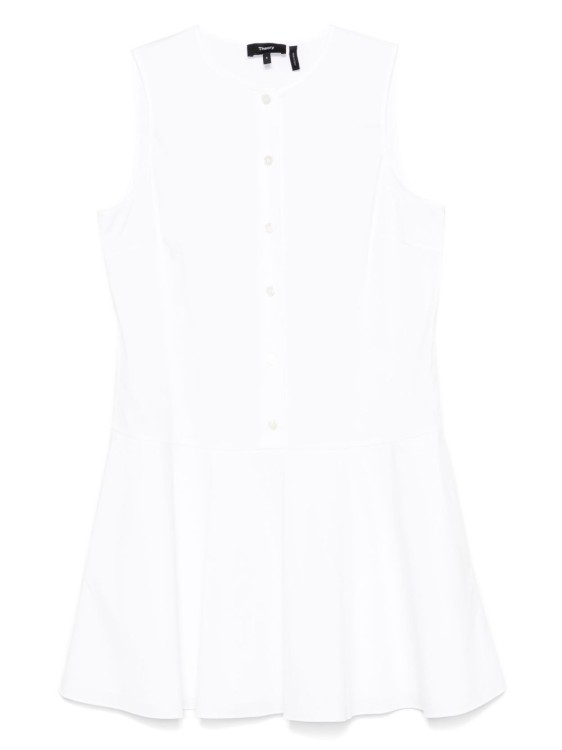 オールインワン・サロペット Theory Flared White Linen Blend Mini Dress Theory Flared White Linen Blend Mini Dress | THE LIST