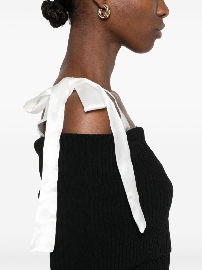 Rotate Birger Christensen 'long-sleeved Off-should In Black