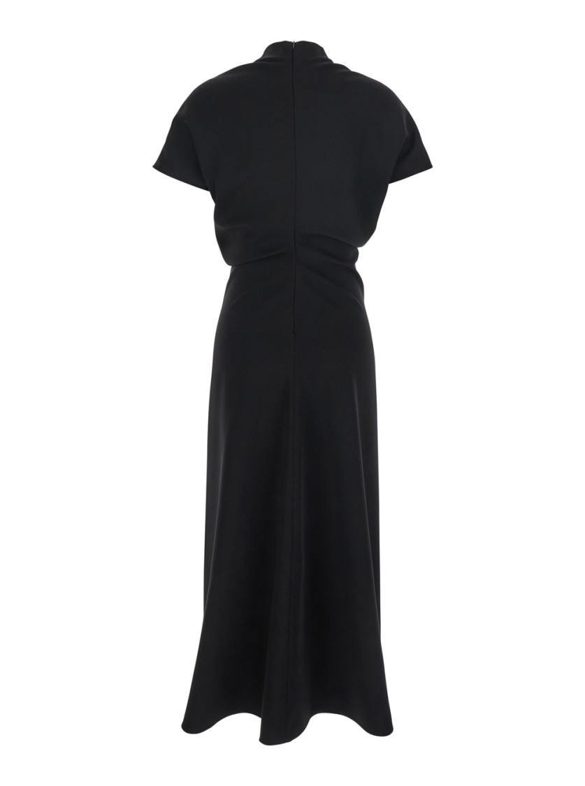 ワンピース PLAIN Black High Neck Dress in Cady for Women Plain Black High Neck Dress In Cady For Women – BALTINI