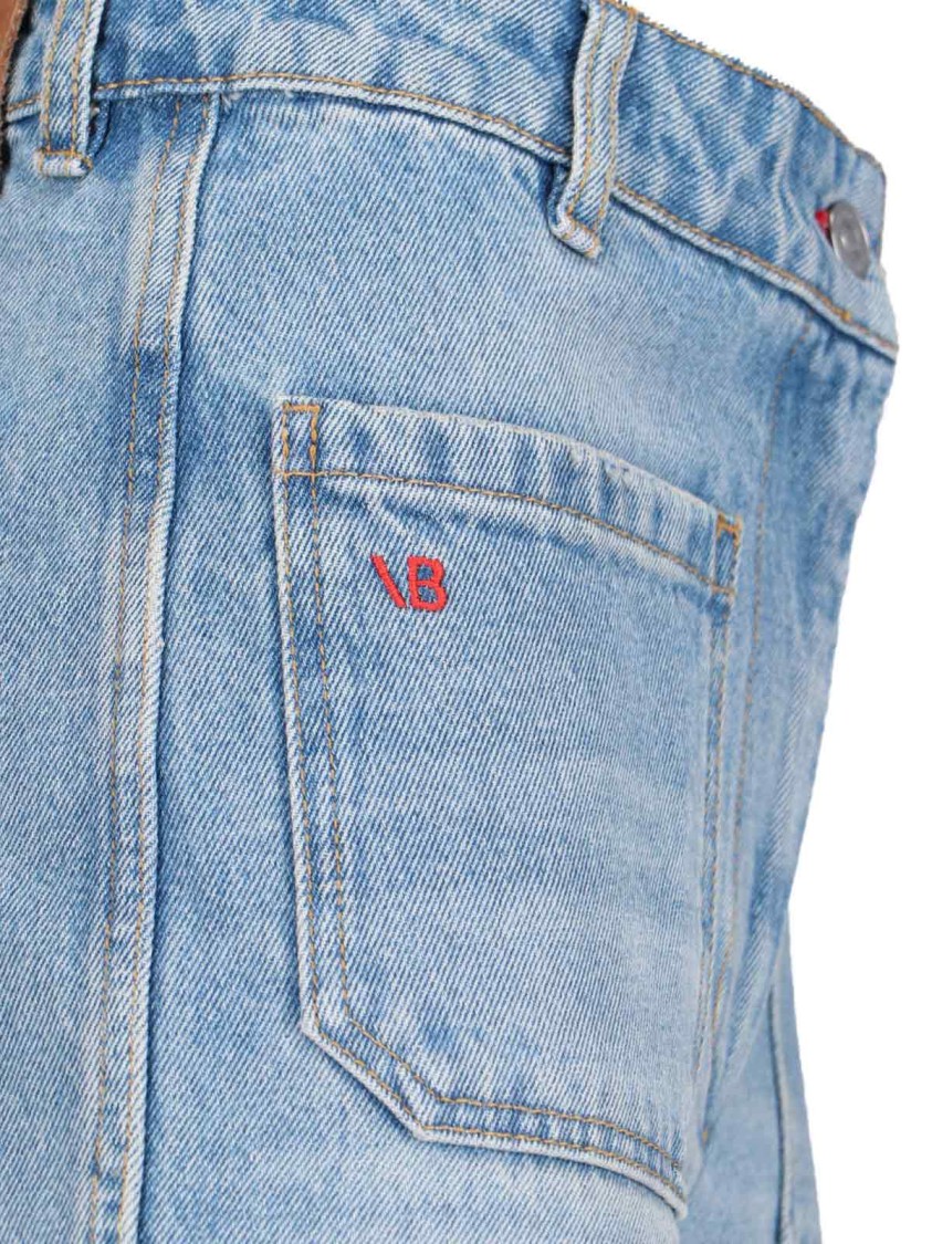 Shop Victoria Beckham "alina" Straight Leg Jeans – Light Blue