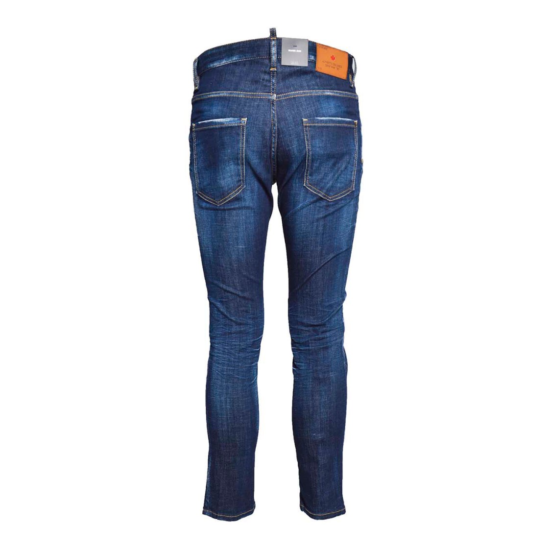 Dsquared2 Blue Jeans With Belt Loops And Logo Patch On The Rear In Black