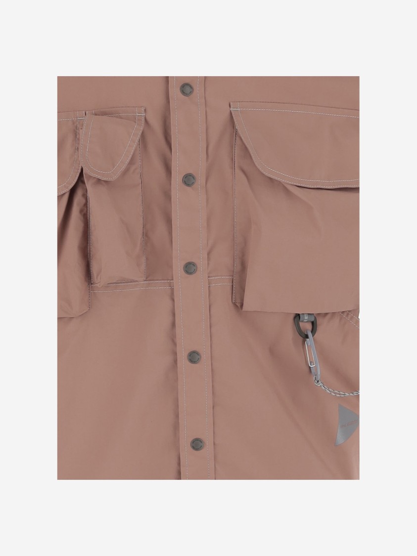 And Wander Short-sleeved Multi-pocket Shirt In Pink