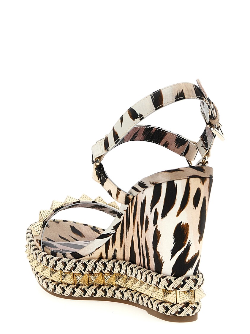 Christian Louboutin 'pyraclou' Sandals In Neutral