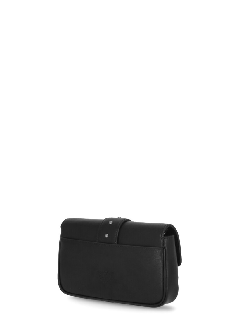 Pinko Black Leather Shoulder Bag In Black