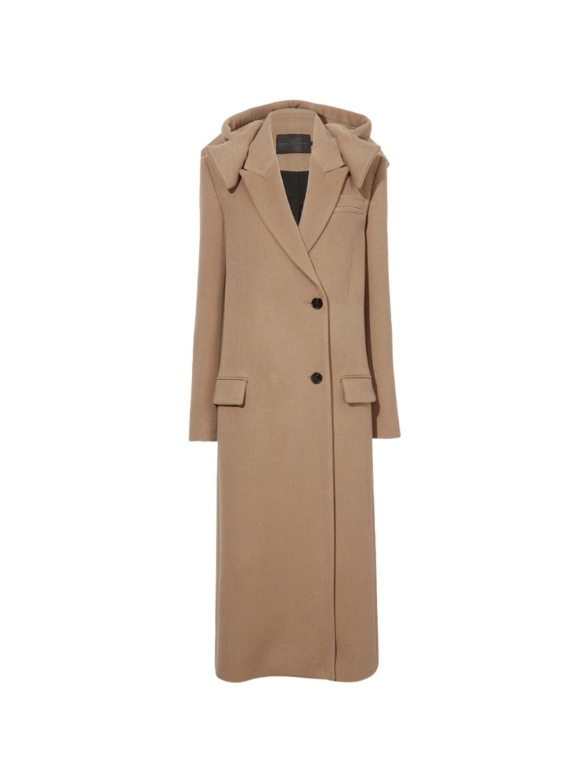 Shop Proenza Schouler Reed Hooded Brushed Melange Wool Coat