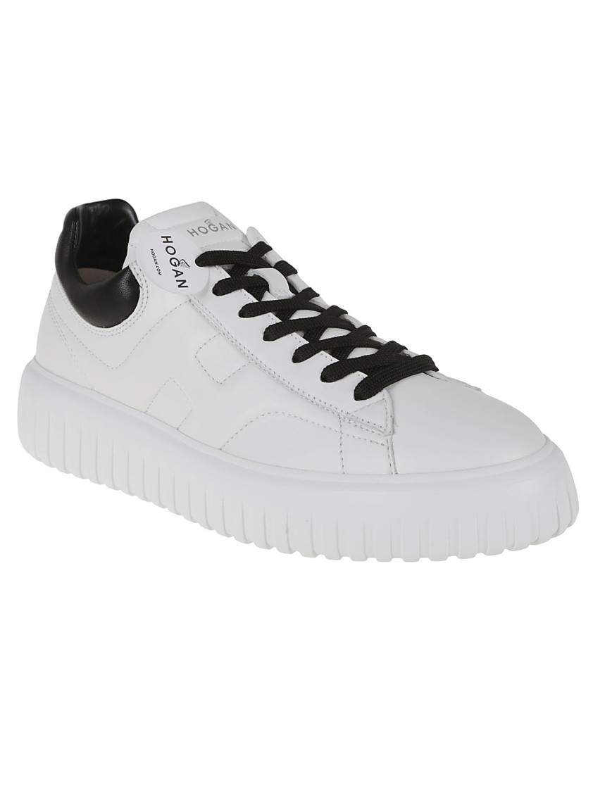Hogan H-stripes Nappa Leather Sneakers With Extralight Sole In White