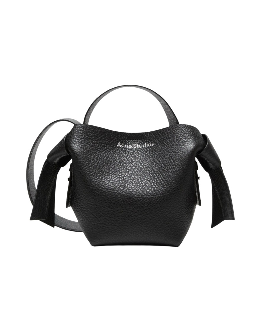 Acne Studios Mini Grainy Leather Shoulder Bag In Black